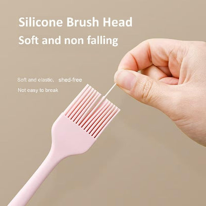 3pcs/set Food Grade Silicone Cake Spatula and Oil Brush and Cream Scraper and Sauce Brush, Baking Tool Set - color: Pink
