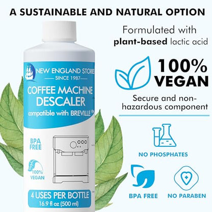 8 Uses Breville Compatible Descaling Solution, 2 Years Descaler Kit Come with 8 Cleaning Tablets, Maintenance Kit Specially Designed to Clean Breville Machines (4 Use Each Bottle, 2 Bottles) - style: Descaling Solution for Breville