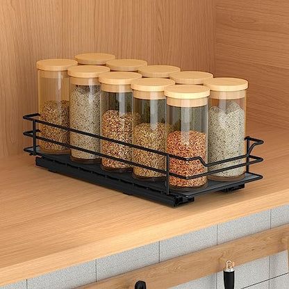 BOIVSHI Pull Out Spice Rack Organizer for Cabinet, Heavy Duty Slide Out Spice Rack Organizer for Kitchen Cabinets and Pantry, Fits Spices, Sauces, Canned Food (4.5''Wx10.5''Dx2.5''H) - size: 1 Tier,4.5''Wx10.5''Dx2.5''H