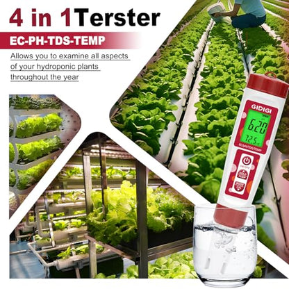 pH Meter for Water and Food pH Meter, for Hydroponic,TDS Water Tester for Drinking Water,Digital pH Meter with Backlit & ATC for Hydroponic Nutrient,Pool,Aquarium,Tap Water,Home Use