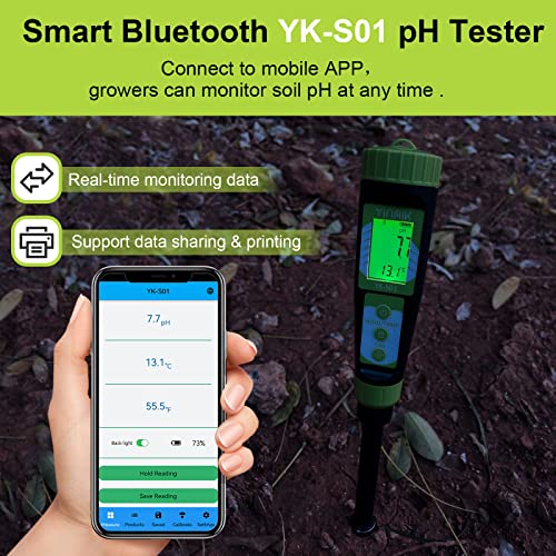 YINMIK Digital Soil pH Meter for Gardeners, Soil Direct pH Tester for Plant Care, Measure pH of Solution Potting Soil Growing Media,Great for Indoor,Greenhouse,Outdoor,Garden, Lawn, Farming, Yard Use - style: Soil pH Meter with Extra Probe