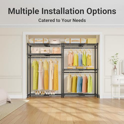 VIPEK X1 Expandable Clothes Rack Heavy Duty Adjustable from 2' to 3'5" with Adjustable Shelves and Hanger Rods, Reach-in & Walk-in Closets Metal Garment Racks Portable Closet, Black - color: Black, size: X1