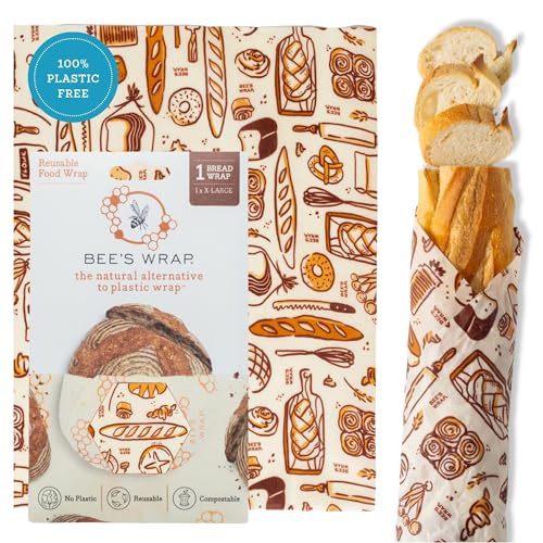 Bee's Wrap Beeswax Wraps for Bread - Beeswax Bread Wrap for Sourdough & Bread Storage - Plastic Free Made in USA Reusable Natural Food Wrap - Bakery Lane - color: Bakery Lane