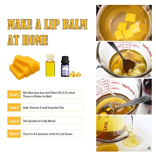 TRINIDa 24 oz Yellow Beeswax Bars, Natural Organic Beeswax Block 24 PCS, Bees Wax Candle Making, Beeswax for Candle Making, Bees Wax Making for Skincare, Lip Balms, Lotions, DIY Cosmetic Grade Gift - color: Bar 24pcs