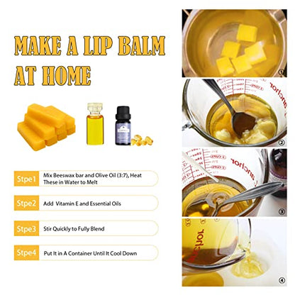TRINIDa 24 oz Yellow Beeswax Bars, Natural Organic Beeswax Block 24 PCS, Bees Wax Candle Making, Beeswax for Candle Making, Bees Wax Making for Skincare, Lip Balms, Lotions, DIY Cosmetic Grade Gift - color: Bar 24pcs