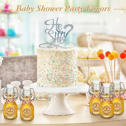 FoldTier 48 Pcs Mini Flip Top Glass Bottle Flip Top for Homemade Vanilla Limoncello Extract Bottles with Caps Stickers for Holiday DIY Crafts Wedding Baby Shower Favors(2 oz) - size: 2 oz