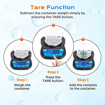 Bonvoisin Digital Lab Scale 600g x 0.01g Precision Electronic Scale LCD Display Analytical Balance Jewelry Scale Scientific Scale 0.01g Accuracy - color: Black
