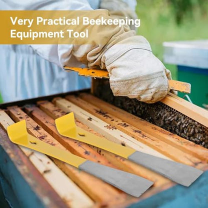 Cyrank Stainless Steel Hives Scraper Tools, 2pcs Pry Bar for Bee Farm Ranch, Beekeeping Equipment Bee Hives Hand Tool Honey Cutting Knife Beekeeper Tool