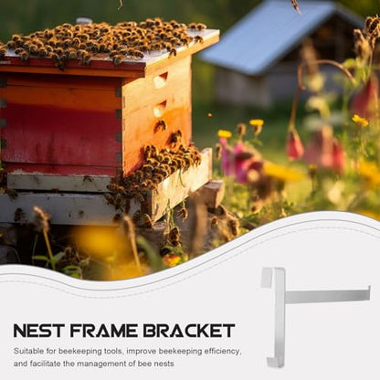 2pcs Stainless Metal Honeycomb Frame Holders Beekeeping Hive Stand Support Brackets for Full Frame Storage Rack Tool for Beekeeping Equipment