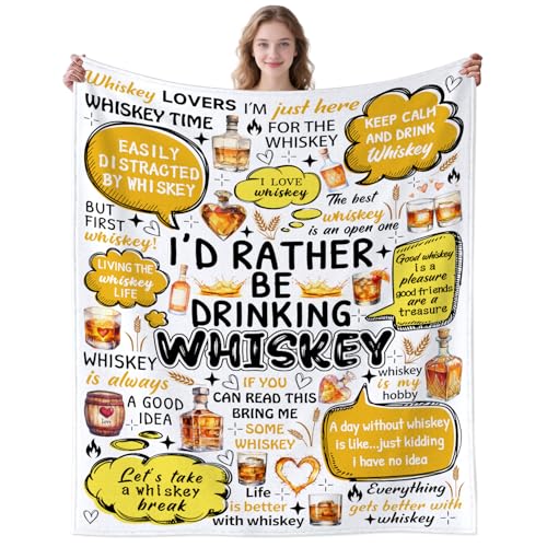 Whiskey Blanket Gifts for Men Women Dad,Whisky Stuff Unique Decor Throw Blanket,Drinkers Birthday Gifts for Whiskey Lovers Man Her 50"x40" - color: Whiskey, size: 50"x40"