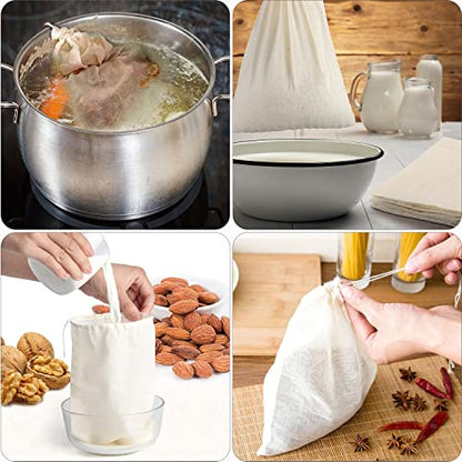 MyLifeUNIT Soup Bag, Cotton Mesh Bag for Large Size 10" x 12", Set of 4 - size: 10 x 12 Inch