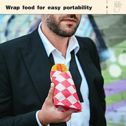 Colarr Waxed Paper Sheets Bulk 15 x 15 Inch Large Sandwich Wrapping Papers Checkered Deli Food Basket Liners for Burgers Bread Restaurant Barbecue Picnic(Red,2000 Pcs) - color: Red