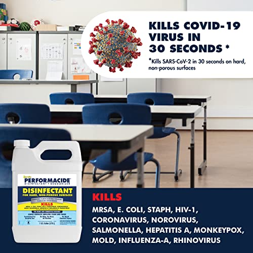 PERFORMACIDE Disinfectant - Kills COVID-19 Virus in 30 Seconds - No Rinse, No Wipe, No Residue - Just Add Water - Gallon Kit with 3 Refill Pouches & Sprayer (102000) - style: Gallon Starter Kit