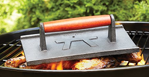 Outset Cast Iron, 5 x 9 x 2.75 inches, Rectangular Grill Press - style: Rectangular Grill Press