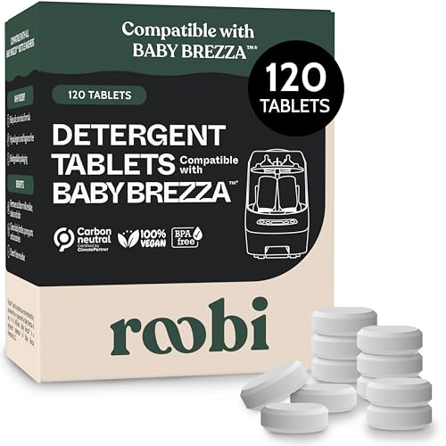Roobi Detergent Tablets Compatible with Baby Brezza Bottle Washer Pro. Removes Milk Residue & Odor, Hypoallergenic Carbon Neutral Formula. 120 Count. - style: 120 Detergent Tablets