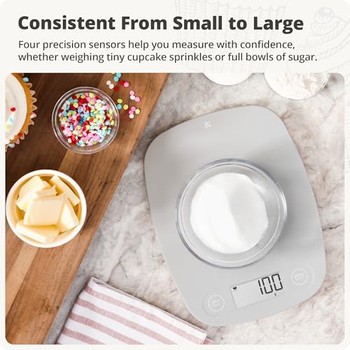 Greater Goods Food Scale – Digital Kitchen Scale, 1g Precision, Easy-Tare & Quick Conversion, Slim Compact Design, Durable & Portable | Ideal for Cooking, Baking & Meal Prep (Ash Gray) - color: Ash Gray