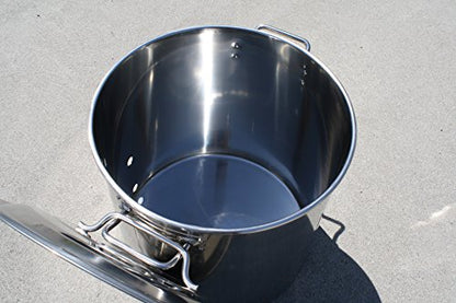 CONCORD Stainless Steel Brew Kettle w/ 2 Precut Holes (40 QT/ 10 Gal) - size: 40 QT/ 10 Gal