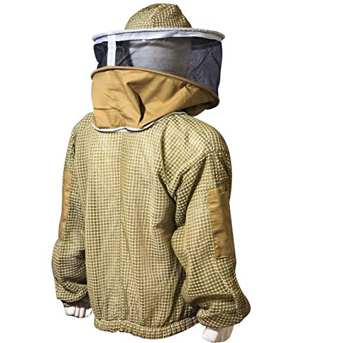 Clothes N Leather Gear Beekeeping Three Layer Mesh Ultra Fully Protection Beekeepers Jacket With Round Veil (5XL)