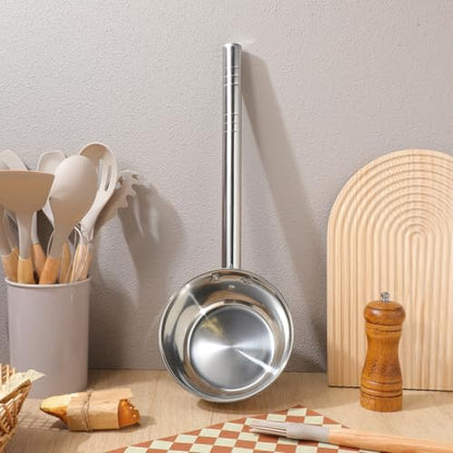 Cabilock Long Handle Water Scoop Stainless Steel Water Ladle for Scooping Kitchen Scoop for Cleaning Vegetables and Fruits Ergonomic Grip 18.11 in 1 Pack - size: 46X16CM