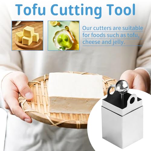 Stainless Steel Tofu Cutter, Practical Square Shaped Tofu Pressing Mold, DIY Tofu Paneer Cheese Knife (Chrysanthemum shape)