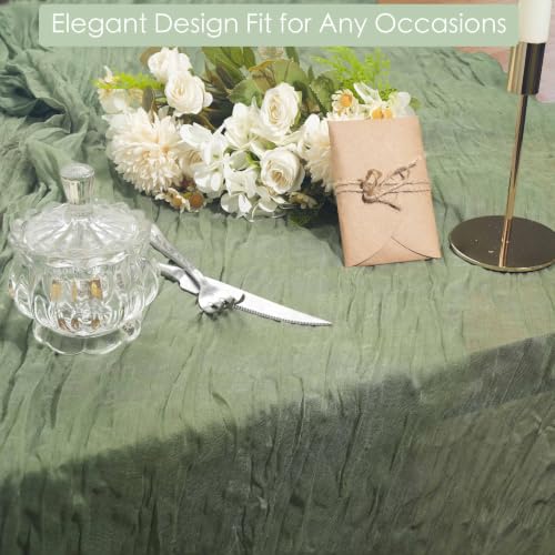 16 Pack Sage Green Cheesecloth Table Runner 10FT Boho Gauze Cheese Cloth Table Runner Long Rustic Sheer Table Runners for Wedding Bridal Baby Shower Birthday Party Table Decorations - style: Sage Green