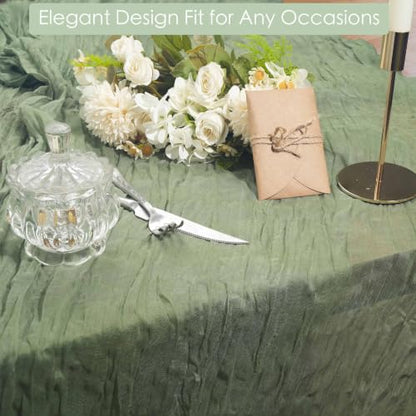 16 Pack Sage Green Cheesecloth Table Runner 10FT Boho Gauze Cheese Cloth Table Runner Long Rustic Sheer Table Runners for Wedding Bridal Baby Shower Birthday Party Table Decorations - style: Sage Green