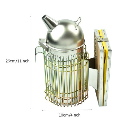 Cute Bear-Shaped Domed Bee Smoker | Sustained Burning for 30-50 Hive Inspections, 4x11" Stainless Steel Beekeeping Tool