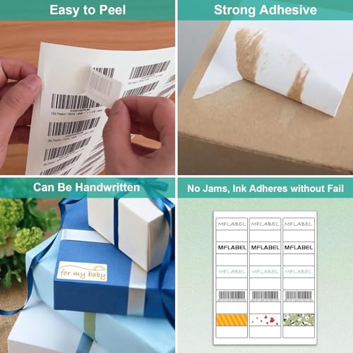 MFLABEL Address Label, 1" x2-5/8 Mailing Sticker, 30-UP White Shipping Labels for Inkjet or Laser Printer, 30000 Sticker Labels (1000 Sheets), 30 Label per Sheet - size: 1" x 2-5/8" (30-up), style: 1000 Sheets