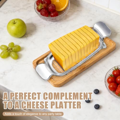 lasuroa Stainless Steel Cheese Cutter and Butter Slicer - Multifunctional Kitchen Food Tool for Block Cheeses and Butter - style: Butter Slicer+Trays