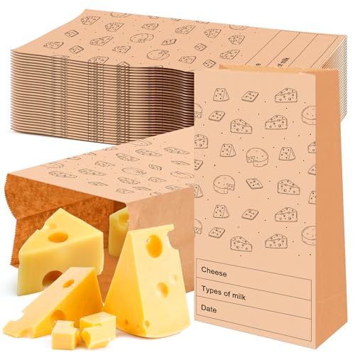 MotiMind 30 Count Cheese Storage Bags for Refrigerator, 10.6 x 6 Inch Cheese Paper Bags for Sandwiches, Wrapping and Food Container (Brown) - color: Brown