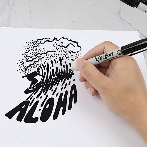 Ultra Fine Point Black Permanent Markers, 24 Pack Ultra Fine Point Black Permanent Marker set, Works on paper, Plastic, Stone, Glass, Metal