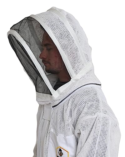 3-Layer Ventilated Bee Suit, Beekeeper Suit Kit with Detachable Fencing Veil and Bee Gloves (XL) - size: XL