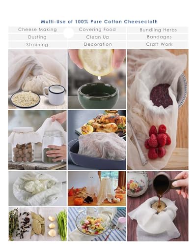 20 yards Bulk Ivory Cheesecloth for Straining 100% Cotton Muslin Cheese Cloth for Cooking, Decoration, Table Runner 180 Sq.Ft. (Grade 100 Fine Weave)