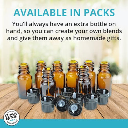 mEssentials 24 Pack of 10ml Amber Glass Bottles with Euro Dropper Caps - Great for Essential Oils, Perfumes and DIY Aromatherapy - Easy to Fill, Clean and Reuse - Protective and Durable - size: 10ml pack of 24