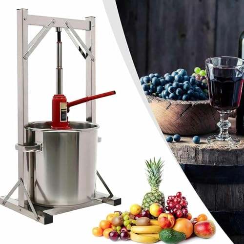 Grape Press, Fruit Grinder Crusher, Stainless Steel Winemaking Tools, Pressing Apple Wine Press, for Queeze Honey, Chili Oil, Cooked Chinese Herbs and Rice Wine~/ - size: 12L