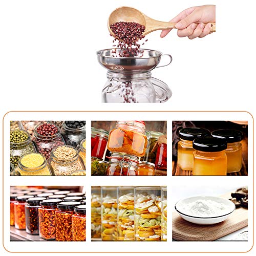 Set of 2 Pcs Mason Jar Funnel Set - Stainless Steel Canning Funnel with Handle for Wide and Regular Jars
