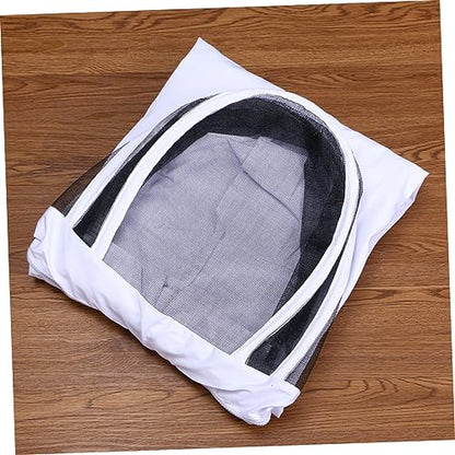 POPETPOP XXL Full Body Beekeeping Suit Veil Professional White Elastic Cuffs Ankles