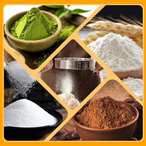 2 Pcs Round Flour Sieve Stainless Steel Round Flour Sifter 8 Inch and 6 Inch 60 Mesh Fine Mesh Flouring Sieve for Baking Cake Bread