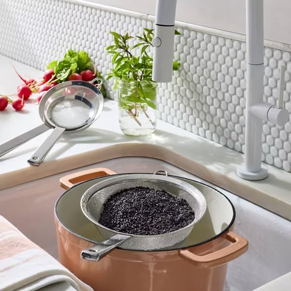 Figmint Silver,3pc Stainless Steel Mesh Strainer Set, (3", 5", and 8")