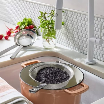 Figmint Silver,3pc Stainless Steel Mesh Strainer Set, (3", 5", and 8")