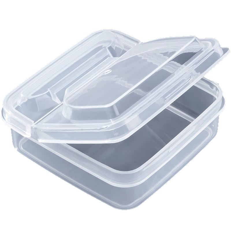 1pc Reusable Rectangular Cheese Storage Box with Hinged Lid Multi Purpose Refrigerator Container Food Storage