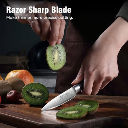 PAUDIN Paring Knife, 3.5 Inch Fruit Knife, High Carbon 5Cr15Mov Stainless Steel Forged Paring Knife, Ultra Sharp Small Kitchen Knife, Ergonomic Wooden Handle with Elegant Gift Box - style: 3.5'' Paring Knife
