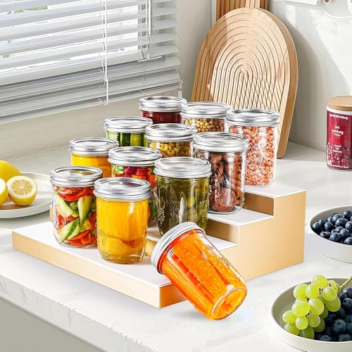 Miuyhji Mason Jars 16 oz with Lids, 12Pcs Wide Mouth Glass Canning Jars with Airtight Lids and Bands, Overnight Oats Containers for Pickling, Freezing, Preserving, Meal Prep, Jar Décor - size: 16 oz-12Pcs (Clear)