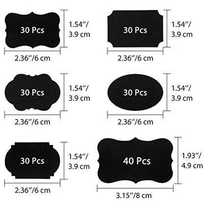 Wisdompro 190 Pcs Chalkboard Labels, Waterproof Blackboard Stickers | Multiple Sizes, Durable Vinyl, Reusable, Removable, for Storage Bins, Food Container, Mason Jars, Bottles - size: Small, Medium