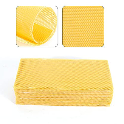 AngelcityCC 30 Pcs Beeswax Sheets Beeswax Foundation Sheets for Candle Making Natural Bee Wax Honeycomb Sheets for Hives (41.5cm x 19.5cm)