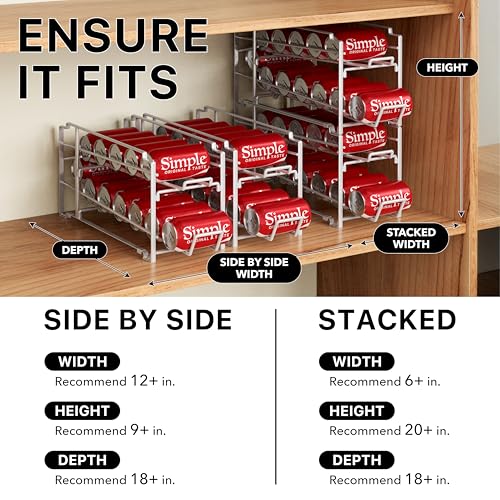 Simple Houseware Stackable Beverage Soda Can Dispenser Organizer Rack, White - 2 Pack - color: White, size: Standard