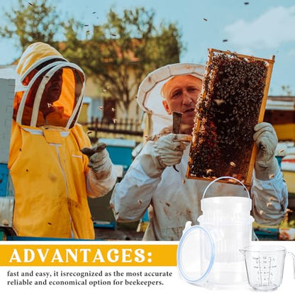Qualirey Large Varroa Mite Detection Jar and Measuring Cup Leak Proof Varroa Checker for Helping Beekeepers Easily Count and Monitor (5.12 x 5.91 Inches) - size: Large
