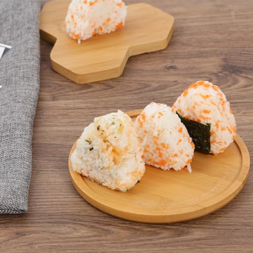 6 in 1 Onigiri Mold Triangle Sushi Mold Multifunctional Rice Ball Mold for Making and Storing Sushi - Once Quickly Make 6pcs Onigiri Green