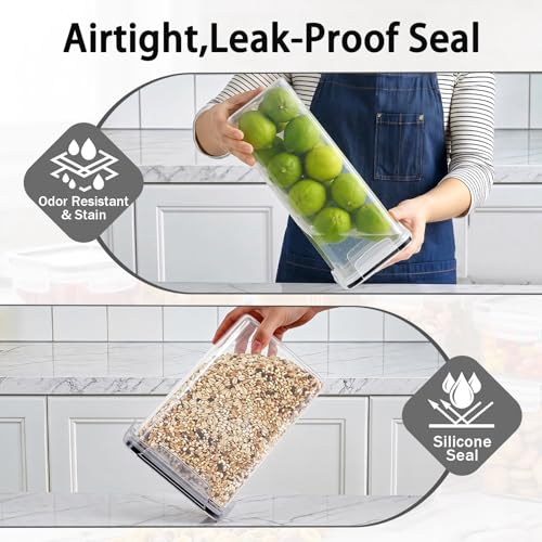 36 PCS Airtight Food Storage Containers with Lids, BPA Free Clear Plastic Kitchen and Pantry Organization and Storage Set for Flour, Sugar, Cereal, Pasta, Includes 36 Labels and Marker - size: 36pcs