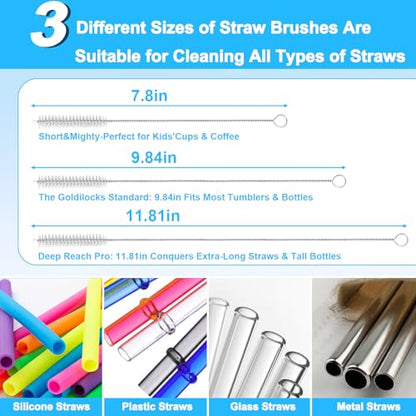 XANGNIER 5 in 1 Bottle Cleaning Brush Set,Multifunctional Water Bottle Brush and Straw Cleaner Brush,Cleaning Tool Kit for Owala/Stanley/Yeti/Simple Modern Tumbler Cup Accessories,Kitchen Gadgets - size: 7 pack